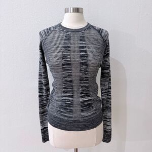 Faith Connexion Women's Size XS Black Gray Wool Silk Blend Long Sleeve Shirt Top